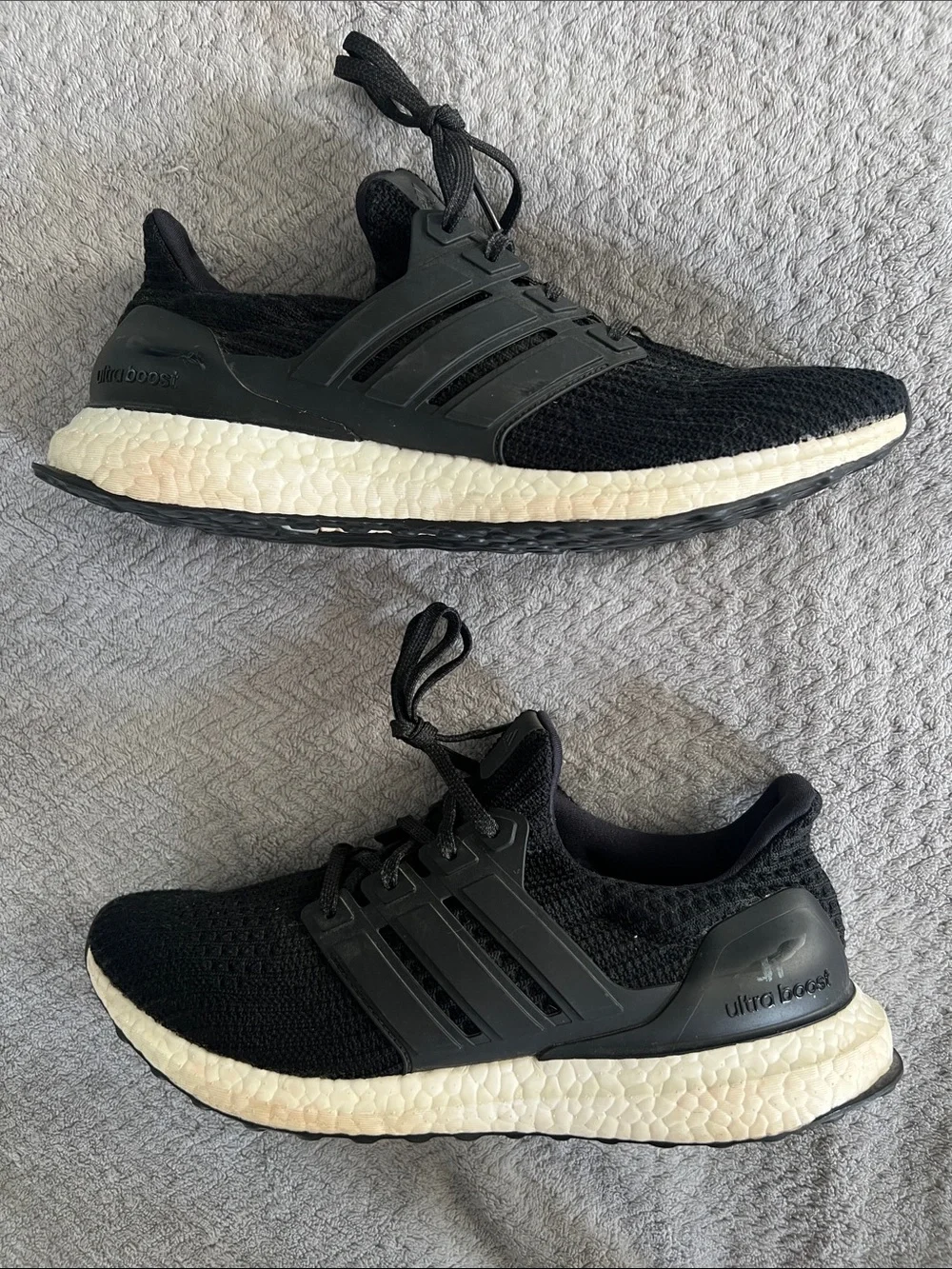 Adidas Performance Ultraboost Black Knit & White Running Shoes Women's Size 10